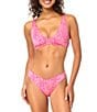 Raisins Flower Jacquard Pisces V-Neck Bra Swim Top - Image 3
