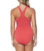Color:Red - Image 2 - Jasmine Avenue Gaviota Textured Stripe Scoop Neck One Piece Swimsuit