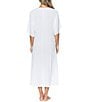 Color:White - Image 2 - Paradise Solid V-Neck Short Sleeve Drape Swim Cover-Up