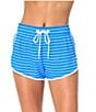 Raisins Scallop Texture Stripe Pull-On Boardshort Swim Cover-Up - Image 1
