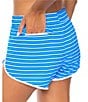 Raisins Scallop Texture Stripe Pull-On Boardshort Swim Cover-Up - Image 4