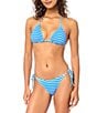 Raisins Scallop Texture Stripe Triangle Swim Top & High Leg Cheeky Coverage Tie Side Swim Bottom - Image 1