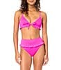Raisins Smocking Solid Texture Shaye Ruffle Bralette Swim Top - Image 3