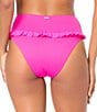 Raisins Smocking Solid Textured Shaye High Waist Ruffle Swim Bottom - Image 2