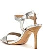 Color:Polished Silver - Image 3 - Gwen Metallic Lizard Embossed Leather Sandals