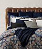 Color:Navy - Image 1 - Archer Foulard Bedding Collection OEKO-TEX® Paisley Duvet Cover