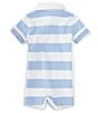 Color:Office Blue/White Multi - Image 2 - Baby Boys 3-12 Months Short-Sleeve Striped Jersey Rugby Shortall