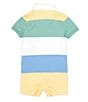 Color:Wicket Yellow Multi - Image 2 - Baby Boys 3-12 Months Short-Sleeve Striped Jersey Rugby Shortall