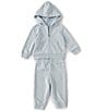 Color:Beryl Blue - Image 1 - Baby Boys 3-24 Months Athletic Terry Fleece Hoodie & Pant Set