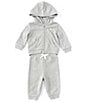 Color:Light Grey Heather - Image 1 - Baby Boys 3-24 Months Athletic Terry Fleece Hoodie & Pant Set
