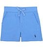 Color:Summer Blue - Image 1 - Baby Boys 3-24 Months Drawstring Fleece Shorts