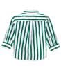 Color:Scarab Green/White - Image 2 - Baby Boys 3-24 Months Long Sleeve Striped Poplin Shirt