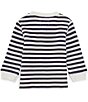 Color:Nevis/Hunter Navy - Image 2 - Baby Boys 3-24 Months Long Sleeve Striped Waffle Knit T-Shirt