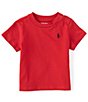 Color:RL 2000 Red/Classic Black - Image 1 - Baby Boys 3-24 Months Short-Sleeve Collegiate Essential Tee