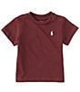 Color:Classic Wine/White - Image 1 - Baby Boys 3-24 Months Short-Sleeve Collegiate Essential Tee