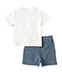 Color:Deckwash White - Image 2 - Baby Boys 3-24 Months Short Sleeve Logo Jersey T-Shirt & Mesh Shorts Set