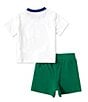 Color:White/Heritage Blue - Image 2 - Baby Boys 3-24 Months Short-Sleeve Logo Jersey T-Shirt & Mesh Shorts Set