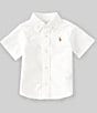 Color:White - Image 1 - Baby Boys 3-24 Months Short-Sleeve Oxford Shirt
