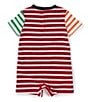 Color:Sapphire Star Multi - Image 2 - Baby Boys 3-24 Months Short Sleeve Striped Jersey Shortalls
