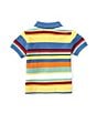 Color:Banana Peel Multi - Image 2 - Baby Boys 3-24 Short Sleeve Striped Mesh Polo Shirt