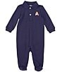 Color:French Navy - Image 1 - Baby Boys 3-9 Months Long-Sleeve Polo Bear Footed Coverall