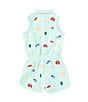 Color:Celadon - Image 2 - Baby Girls 3-24 Months Beach Icon Stretch Mesh Romper