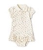 Color:Blossom Print - Image 1 - Baby Girls 3-24 Months Puffed-Sleeve Floral-Print Polo Dress