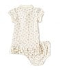 Color:Blossom Print - Image 2 - Baby Girls 3-24 Months Puffed-Sleeve Floral-Print Polo Dress