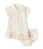 Color:Blossom Print - Image 3 - Baby Girls 3-24 Months Puffed-Sleeve Floral-Print Polo Dress