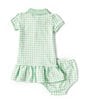Color:Gingham Lime - Image 2 - Baby Girls 3-24 Months Short-Sleeve Polo Pony Gingham-Printed Drop-Waist Mesh Dress