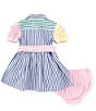 Color:Multi - Image 2 - Baby Girls 3-24 Months Short Sleeve Striped Fun Shirtdress