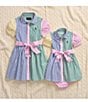 Color:Multi - Image 4 - Baby Girls 3-24 Months Short Sleeve Striped Fun Shirtdress