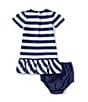 Ralph Lauren Baby Girls Short-Sleeve Striped/Polo Bear Drop-Waist Dress, Color:Boathouse/Navy Stripe - Image 2