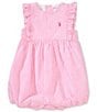 Ralph Lauren Baby Girls 3-24 Months Striped Seersucker Bubble Romper, Color:Laguna Pink/White/Yellow Multi - Image 1