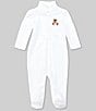 Ralph Lauren Baby Girls Long-Sleeve Polo Bear Footie Coverall, Color:White - Image 1