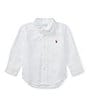 Color:White - Image 1 - Childrenswear Baby Boys 3-24 Months Long-Sleeve Oxford Shirt
