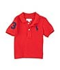 Color:Red - Image 1 - Baby Boys 3-24 Months Short Sleeve Big Pony Polo Shirt