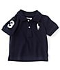 Color:French Navy - Image 1 - Baby Boys 3-24 Months Short Sleeve Big Pony Polo Shirt