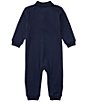 Color:French Navy - Image 2 - Baby Boys Newborn-12 Months Schiffli-Embroidered Coverall
