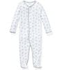 Color:Paper White Multi - Image 1 - Childrenswear Baby Newborn-9 Months Long-Sleeve Printed Footed Coverall