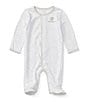 Color:Quartz Heather Multi - Image 1 - Baby Newborn-9 Months Long Sleeve Striped Footed Coverall