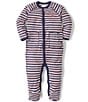 Color:French Navy/Multi - Image 1 - Baby Boys Newborn-9 Months Long Sleeve Striped Footed Coverall