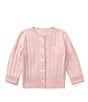 Color:Hint of Pink - Image 1 - Childrenswear Baby Girls 3-24 Months Mini Cable-Knit Cardigan