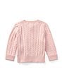 Color:Hint of Pink - Image 2 - Childrenswear Baby Girls 3-24 Months Mini Cable-Knit Cardigan