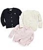 Color:Hint of Pink - Image 4 - Childrenswear Baby Girls 3-24 Months Mini Cable-Knit Cardigan
