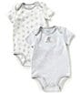 Color:Quartz Heather Multi - Image 1 - Baby Newborn-24 Months Short Sleeve Toy Print Bodysuits 2-Pack