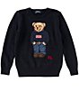 Color:Hunter Navy - Image 1 - Childrenswear Big Boys 8-20 Americana Polo Bear Sweater