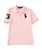 Color:Carmel Pink - Image 1 - Big Boys 8-20 Short Sleeve Basic Mesh Big Pony Player Polo Shirt