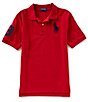 Color:New Red - Image 1 - Big Boys 8-20 Short Sleeve Basic Mesh Big Pony Player Polo Shirt