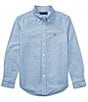 Color:Oxford Blue - Image 1 - Big Boys 8-20 Solid Long-Sleeve Oxford Shirt